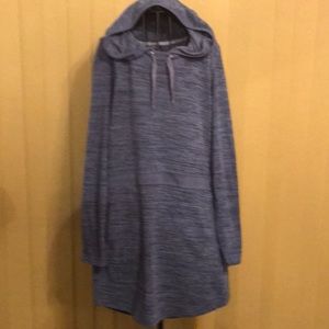 ZeroXposur Ladies blue hooded sweater dress